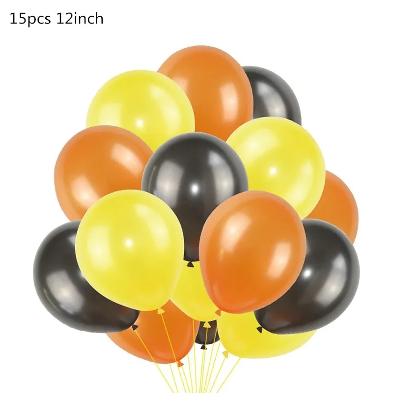 Construction Tractor Theme Excavator Inflatable Balloons Truck Vehicle Banners Baby Shower Kids Boys Birthday Party Supplies