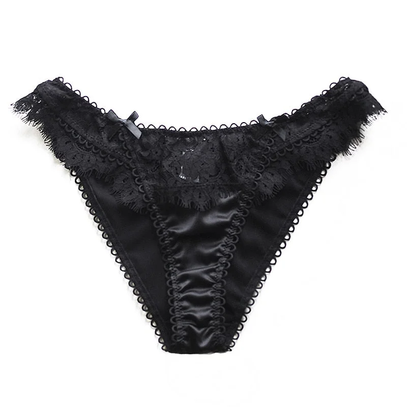 CINOON Sexy Eyelashes Lace Panties Women Underwear Low-waist Lingerie Embroidery Breathable Underpants Female G String Intimates