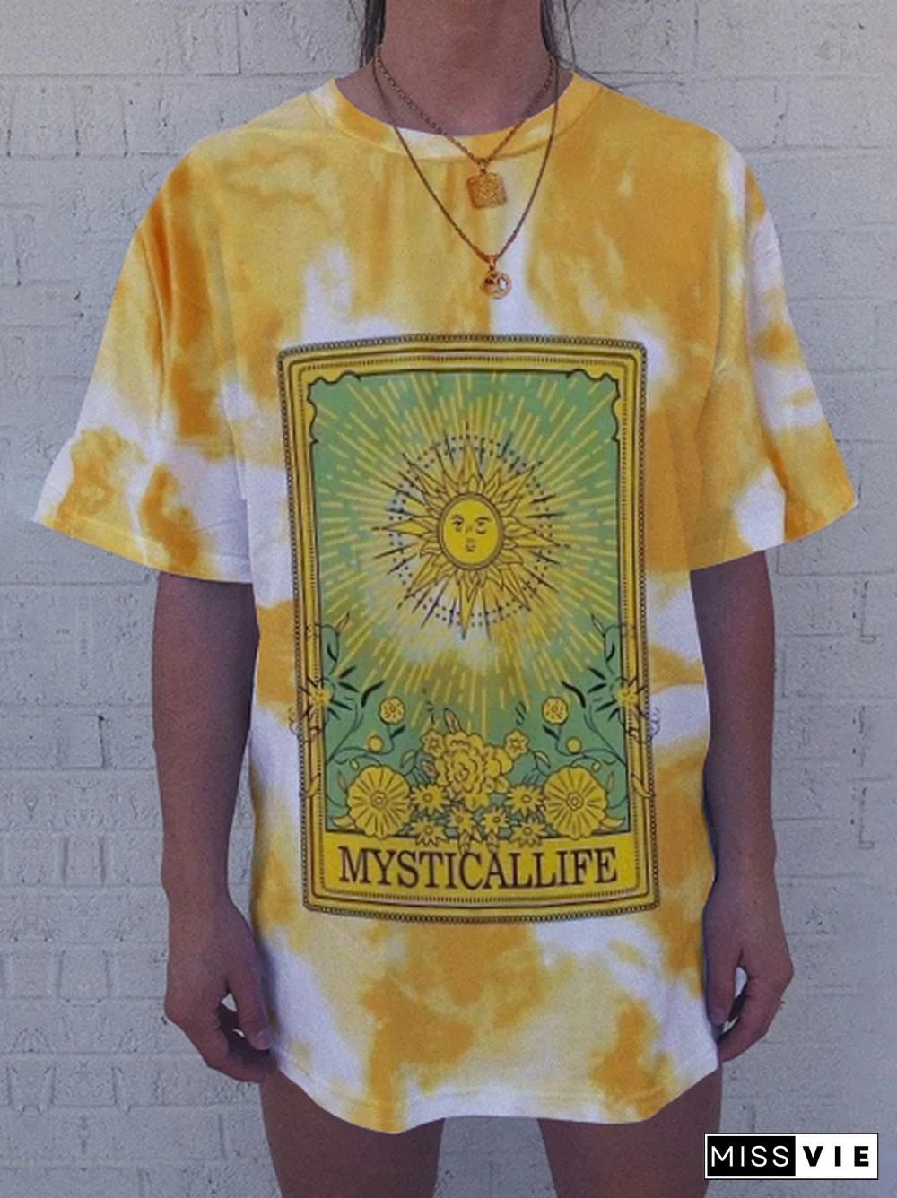 Casual Tie-Dye Printed Short Sleeve T-Shirts