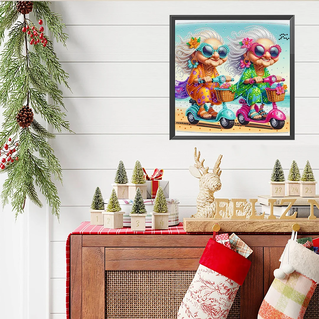 Grandma - Diamond Painting - Partial Special Shaped Drill(Canvas|30*30cm)