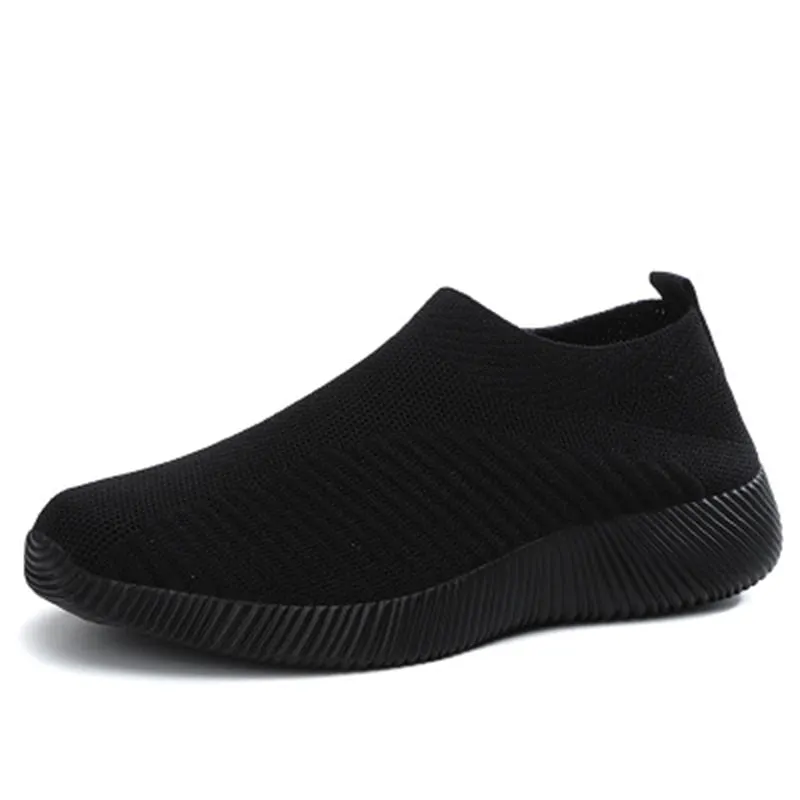 2020 Women Shoes Flat Plus Size Fashion Sock Sneakers Slip On Flat Shoes Women Loafers Walking Women Vulcanized Shoes Female