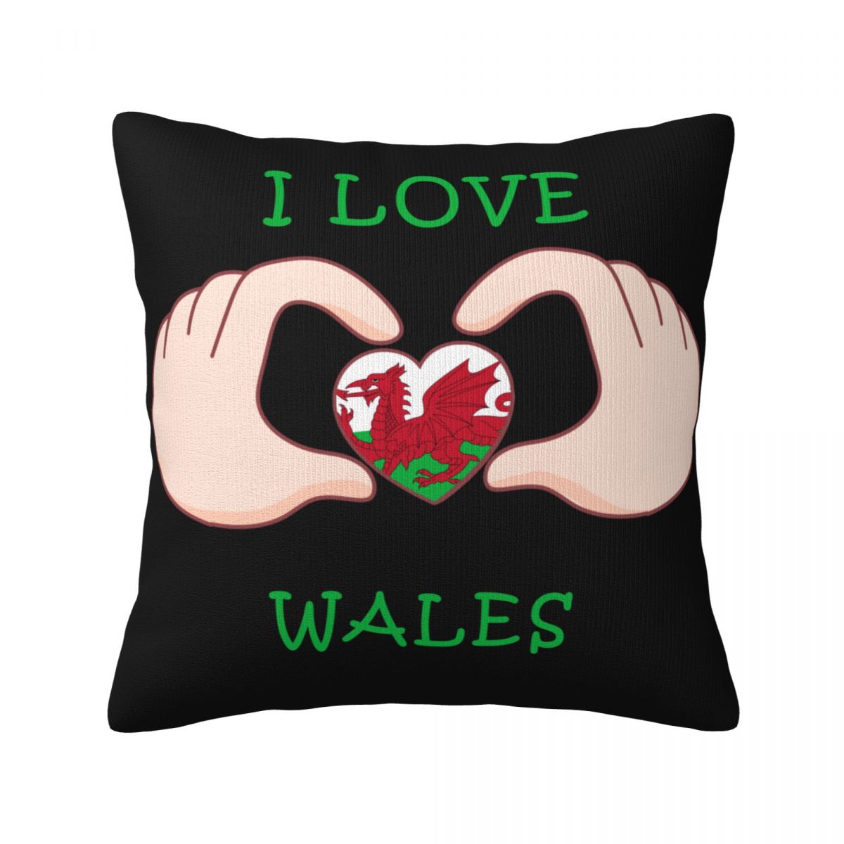 I Love Wales Decorative Square Throw Pillow Covers