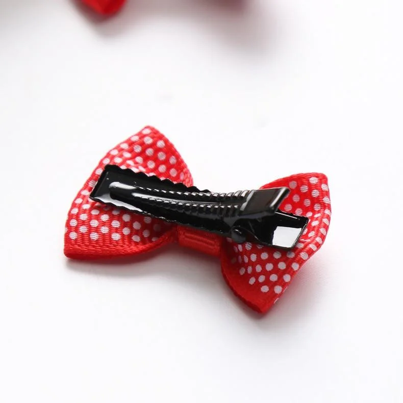 YWHUANSEN 20pcs/lot Mix Color Mini Bow Barrettes Sweet Girls Solid Dot Stripe Hair Clips Kids Hairpins Hair Accessories for Baby