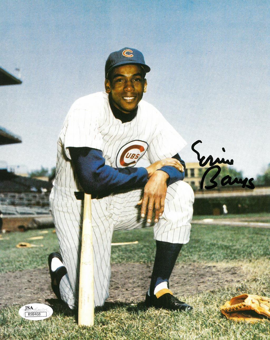 Ernie Banks Signed Chicago Cubs Autographed 8x10 Photo Poster painting JSA #R98468