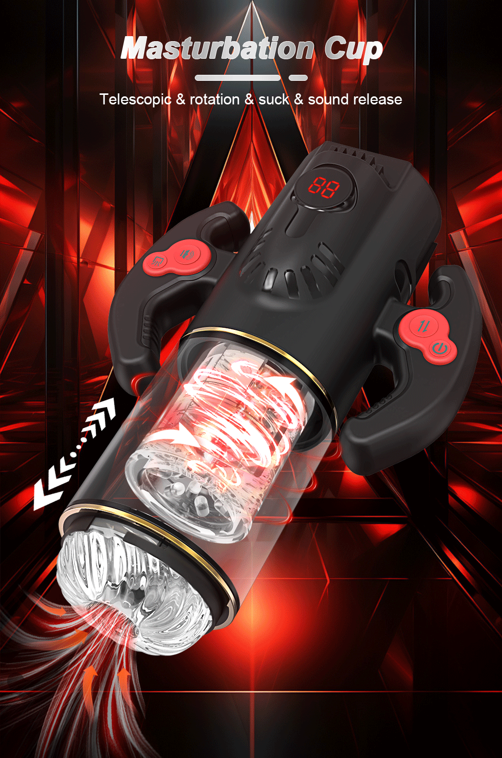 Caspian - Automatic 9 Thrusting Rotating&Sucking Handle Control Blowjob Machine Electric Male Masturbation Cup Caspian - Automatic 9 Thrusting Rotating&Sucking Handle Control Blowjob Machine Electric Male Masturbation Cup