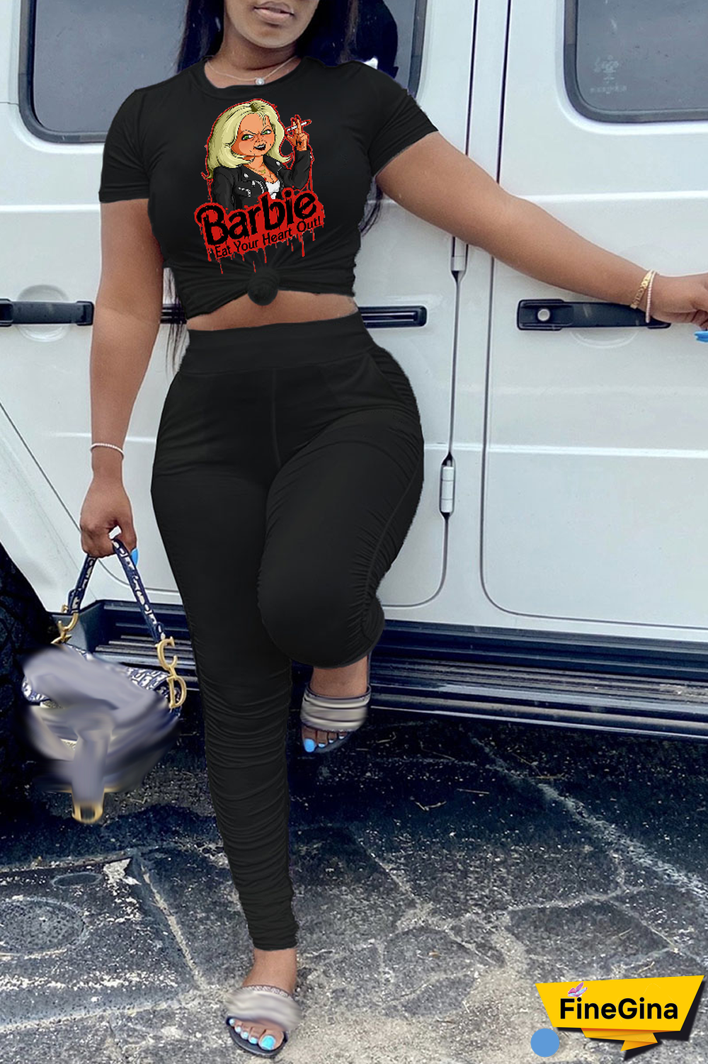 White Casual Street Print Patchwork O Neck T-Shirts