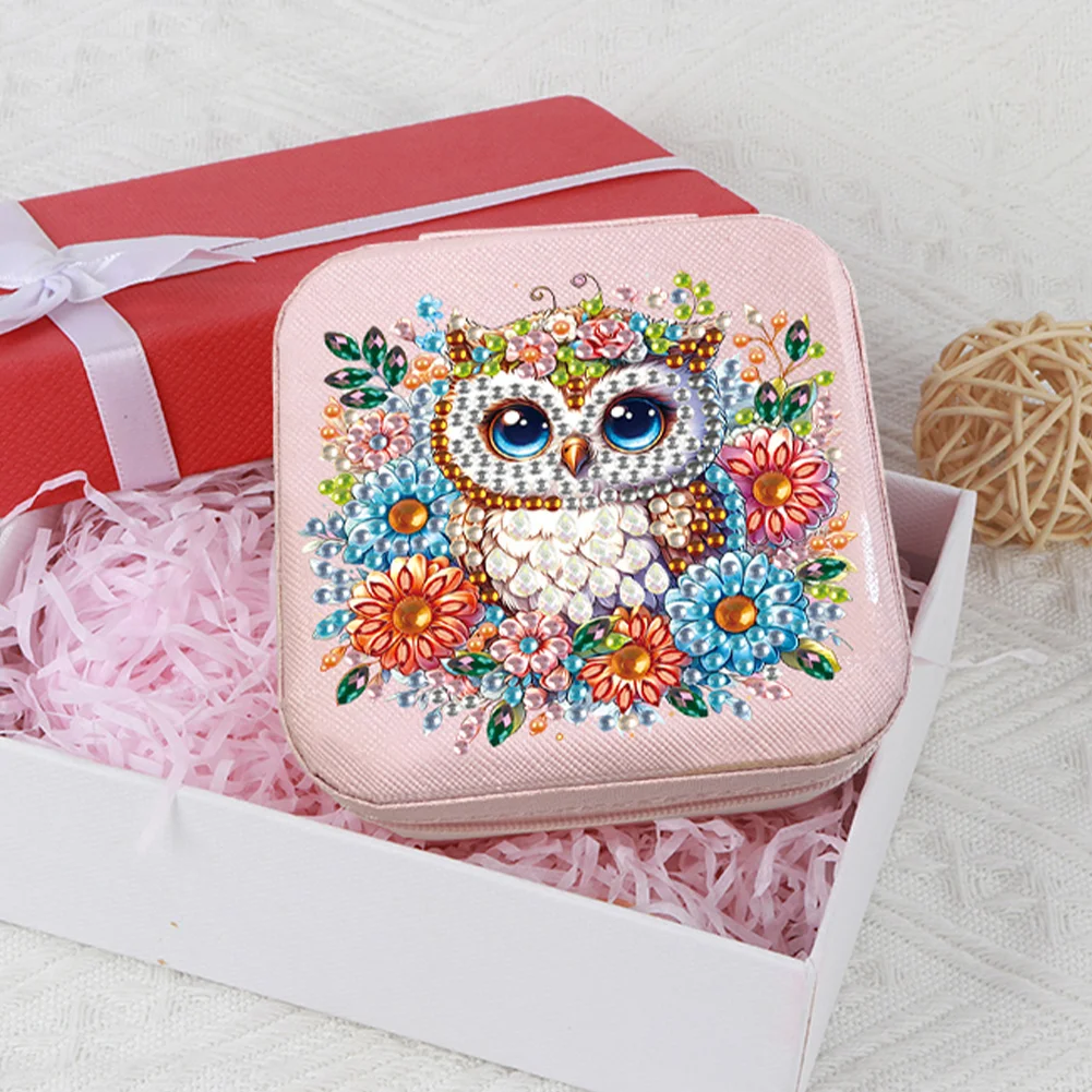 5D DIY Owl Special Shape Diamond Painting Jewelry Box for Art Crafts