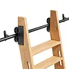 20FT Sliding Library Ladder Hardware Kit Floor Roller with Brake Telescopic Top Hook Sliding Track Kit with Complete Hardware Set (No Ladder) Indoor Moving Track for Home Office Loft