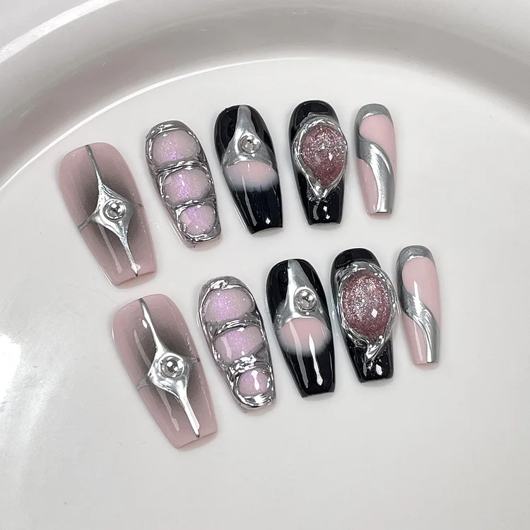 Cat Eye Nail Art Stickers Hand Painted Wearable Nail Stickers Handmade Wearable Nail Stickers