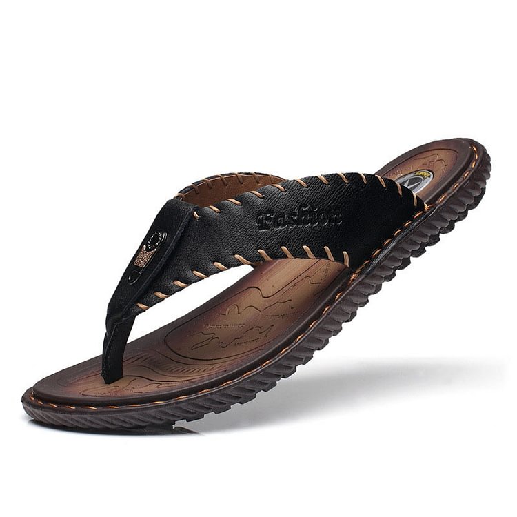 Men's Summer Fashion Leather Flip-flops