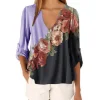 Camisa decote em V com estampa floral