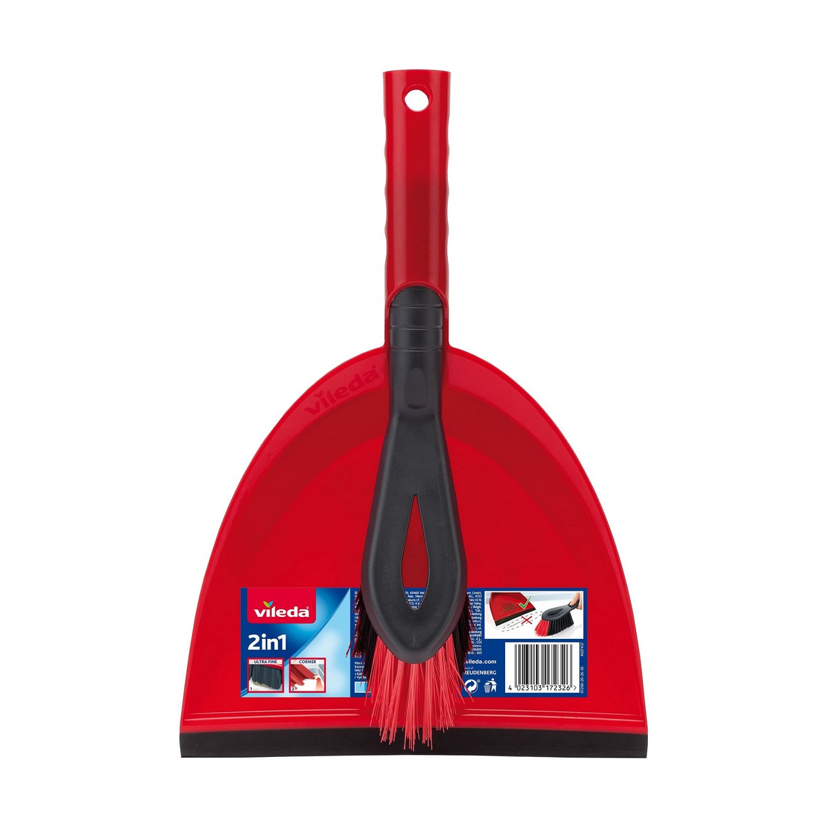 Sweeping Brush and Dustpan Cleaning Set Vileda Red Plastic