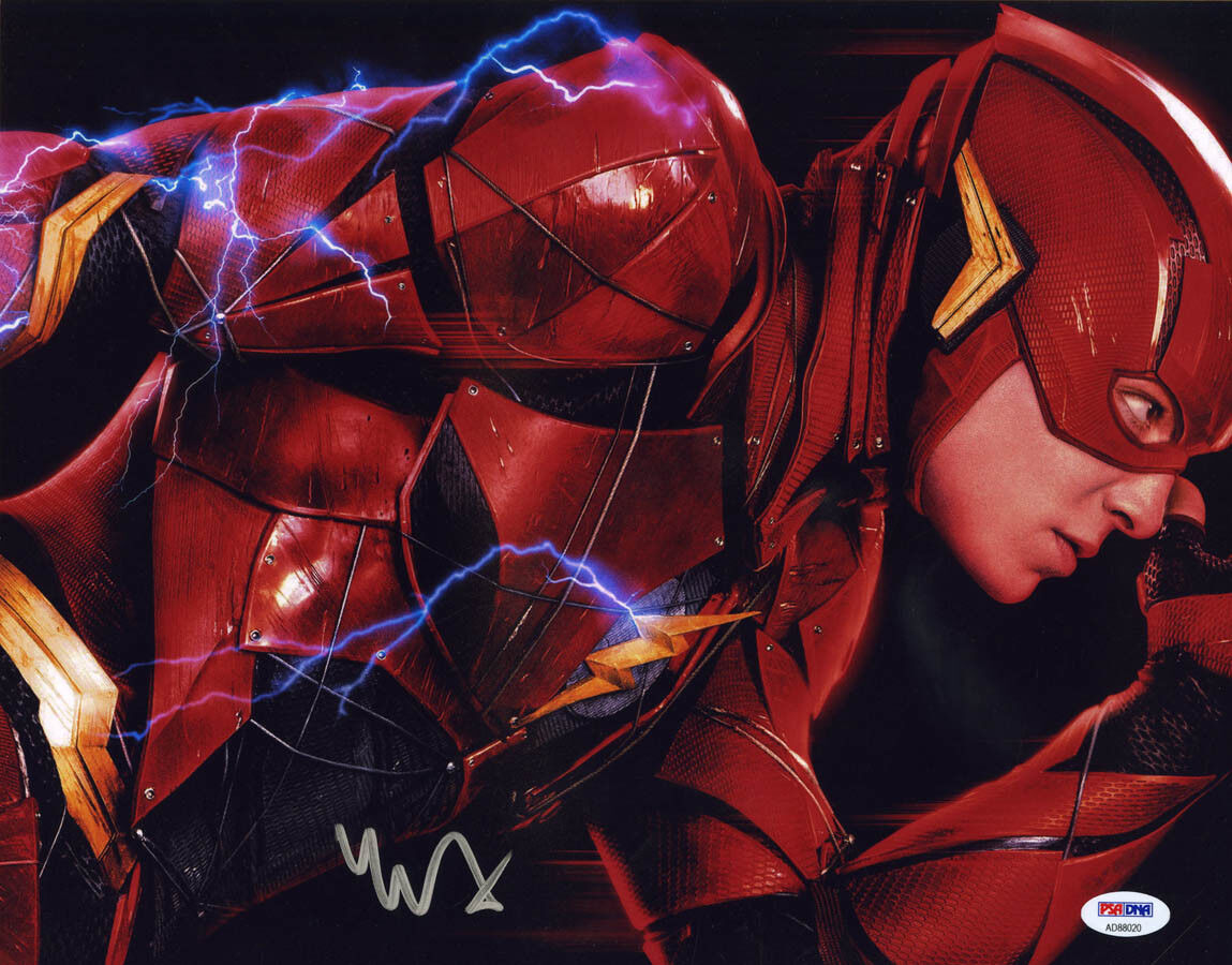 Ezra Miller SIGNED 11x14 Photo Poster painting The Flash Justice League RARE PSA/DNA AUTOGRAPHED