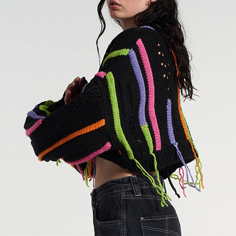 RAINBOW TASSEL KNIT SWEATER