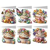 6Pcs Diamond Painting Cake Diamond Painting Greeting Card for Adults Beginners
