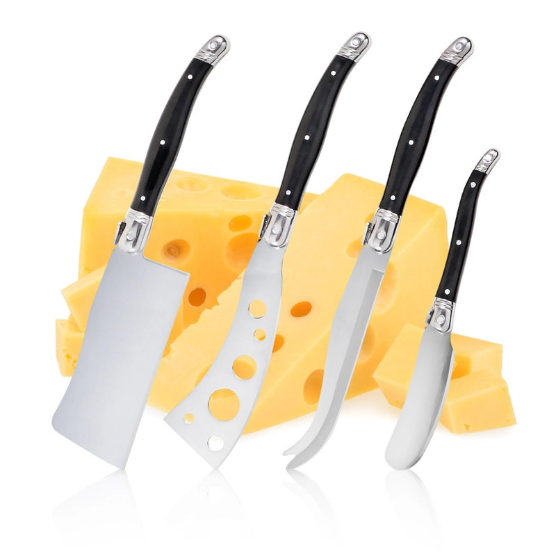 Factory In Stock Stainless Steel Cheese Knife Butter Knife Black Plastic Handle Cheese Knife Jam Spatula Baking Utensils