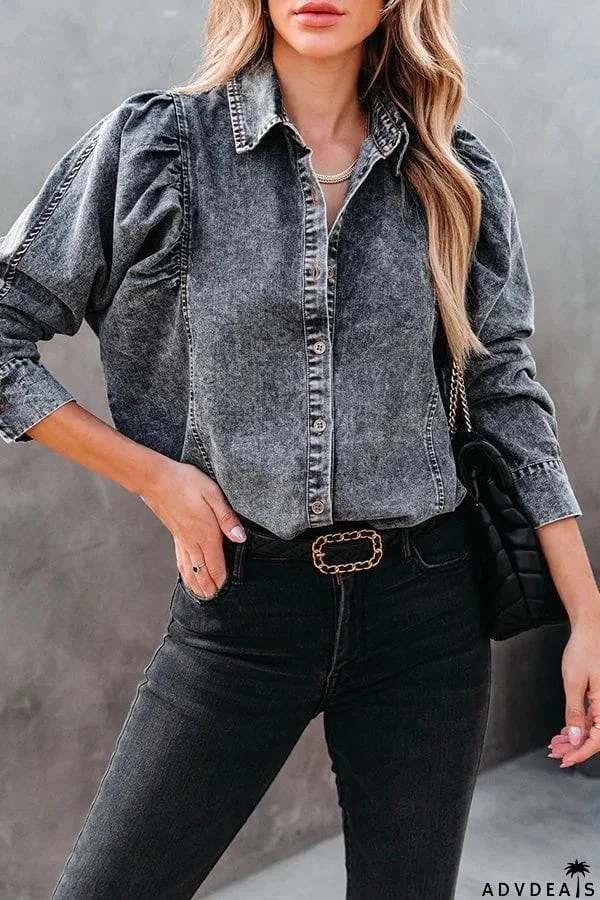 Booker Denim Button Down Top