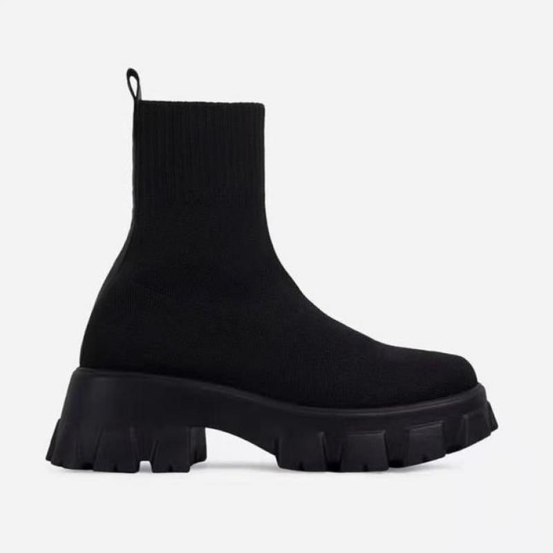 Women Boots Slip On Western Ankle Platform Knitted Ladies 2022 Autumn Socks Fashion Female Ytmtloy Botines De Mujer Stretch