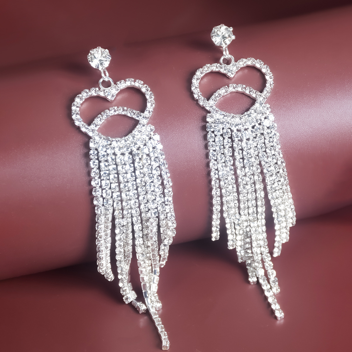 Trendy Diamond Heart Tassel Earrings | Oxredo Shop Ramadan Sale