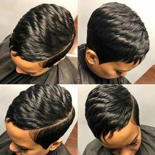 Pixie Boycuts Layered Super Short Straight Wig for Black Women