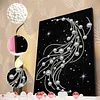 DIY Pearl Painting Curve for Home Wall Decor with Frame(40*30cm)