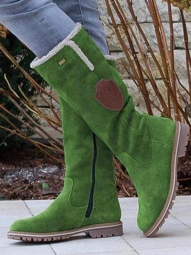 Winter Cotton Plain Casual Cotton-Padded Boots