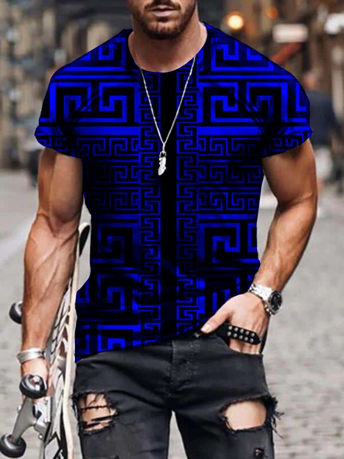 Lion print mens casual T-shirt / [viawink] /