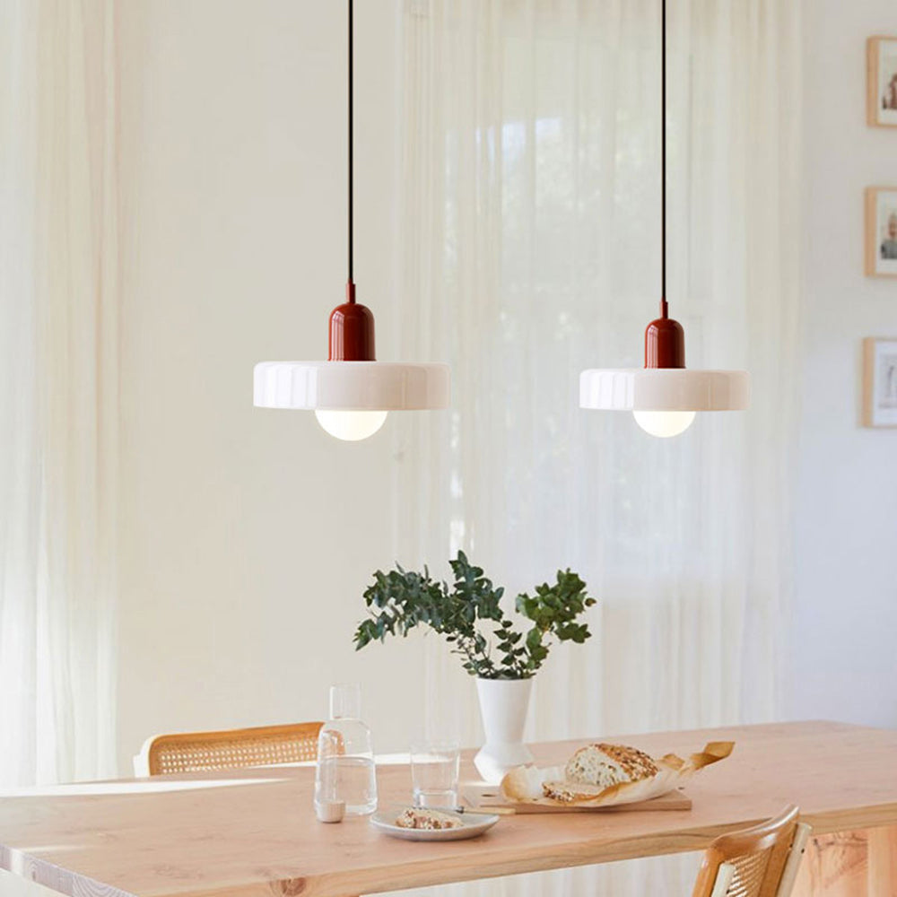 Bauhaus Glass Disc Orb Pendant Light