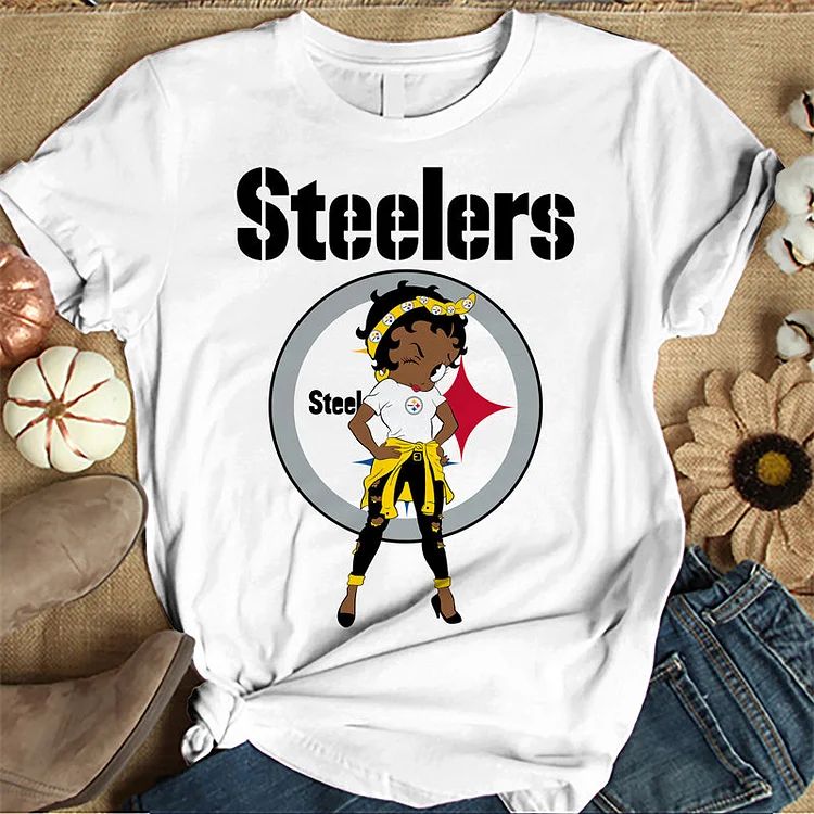 Pittsburgh Steelers Women's White Relaxed T-Shirt