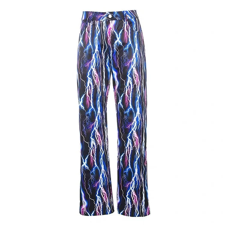 Thunder Pattern Printed Pants