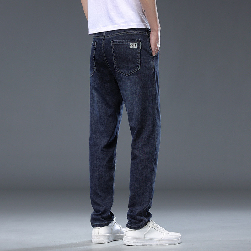 Greenacrs High-quality Jeans Men's Spring and Autumn New Fashion Slim Trousers Men's Simple Cotton Elastic Embroidered Straight Pants Boys