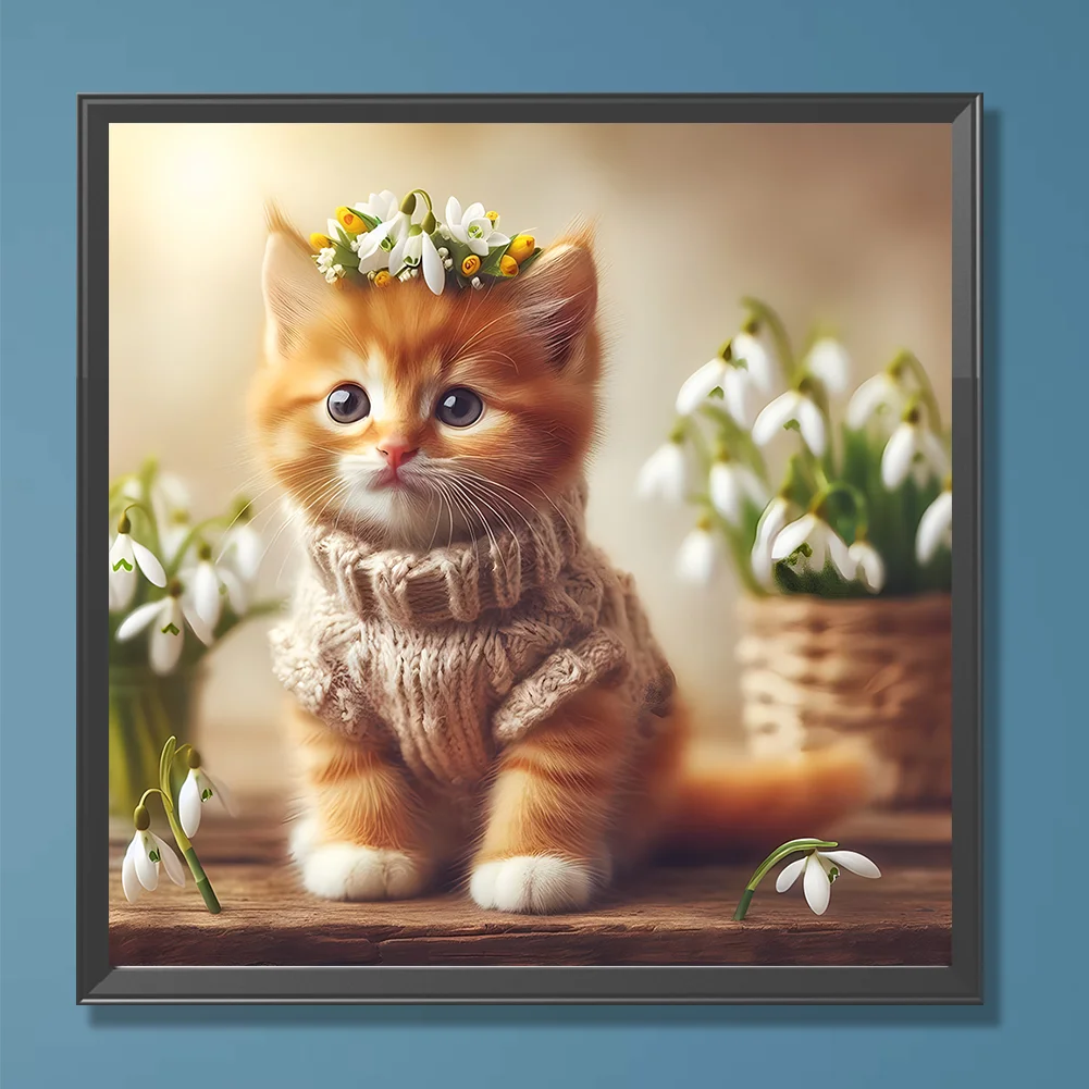 Diamond Painting - Full Round Drill - Cat(Canvas|30*30cm)