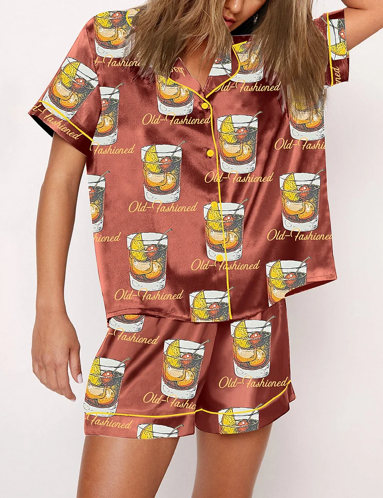 Women's Old Fashioned Cocktail Pajama Set