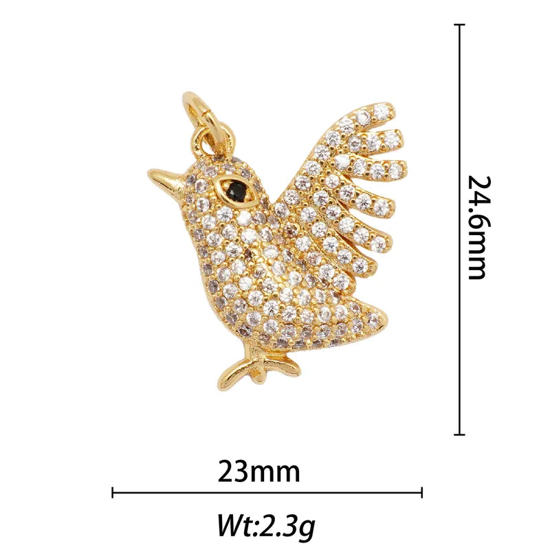 1 Piece 13.8*28.1mm 15.9*26mm 21.7*28.4mm Copper Pearl Zircon 18K Gold Plated Animal Paw Print Shell Jewelry Accessories Pendant