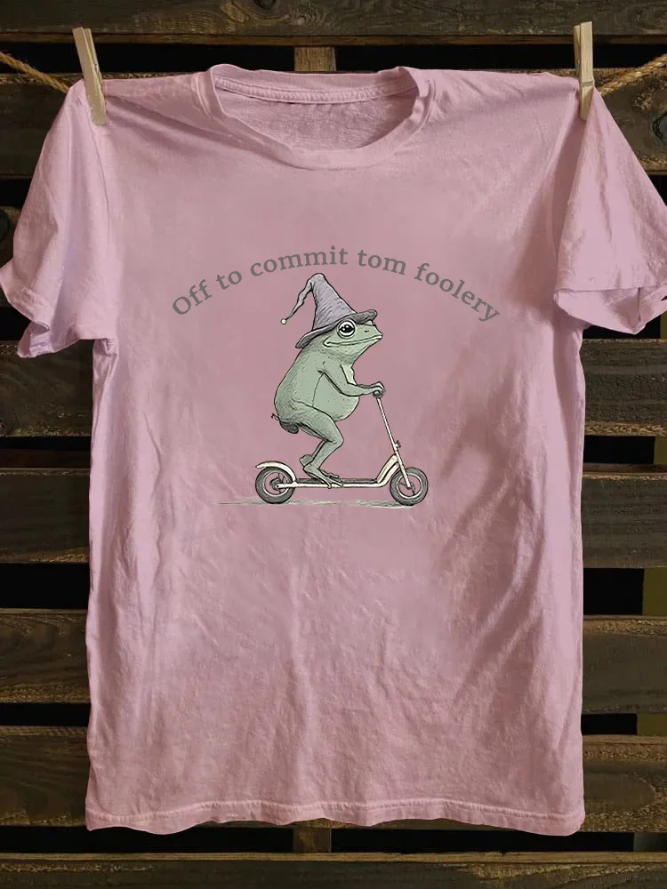 Off To Commit Tom Foolery Frog T-shirt