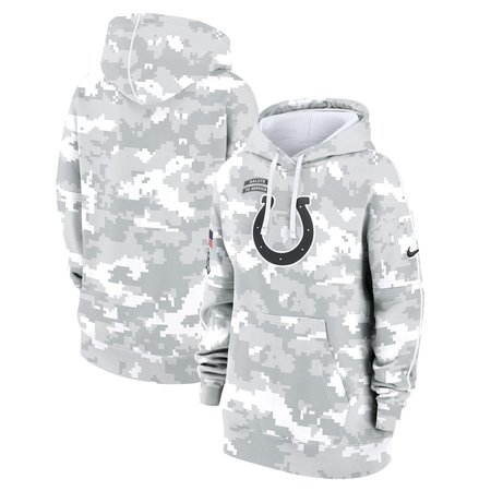 Women's Indianapolis Colts  Arctic Camo 2024 Salute To Service Club Fleece Pullover Hoodie