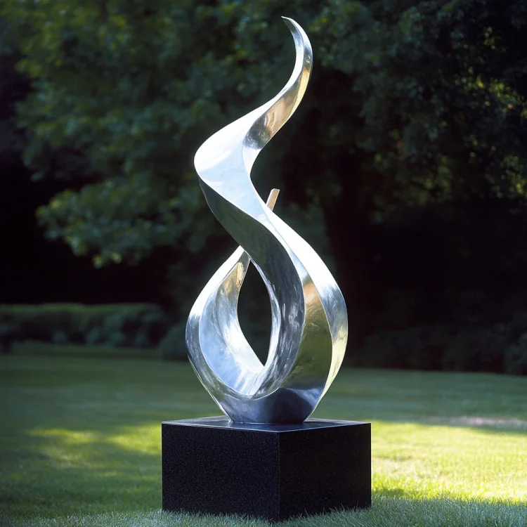 Modern Stainless Steel Abstract Outdoor Sculpture Flame Inspired Art Design Sculpture