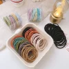 50PCS Basic Plain Colors Elastic Hair Bands
