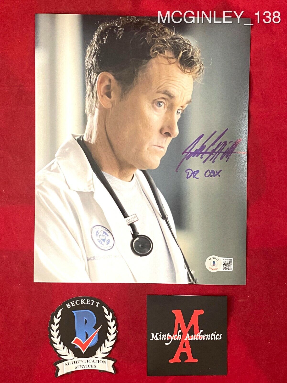 JOHN MCGINLEY AUTOGRAPHED SIGNED 8x10 Photo Poster painting! SCRUBS! DR PERRY COX BECKETT COA!