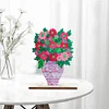 Diamond Painting Wooden Pink Vase Flower Desktop Ornament Home Decor