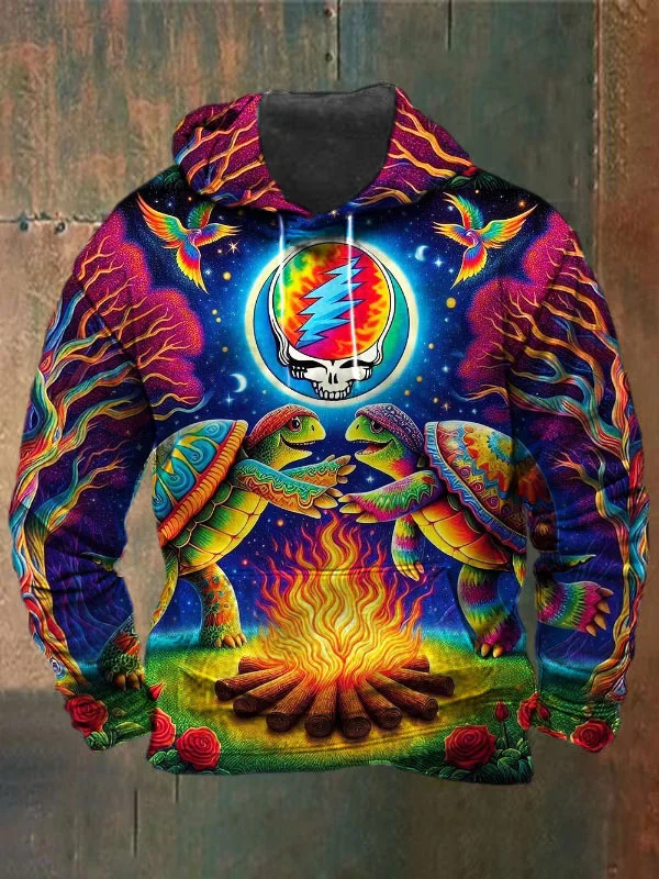 Unisex Skull Terrapin Print Heavyweight Hoodies