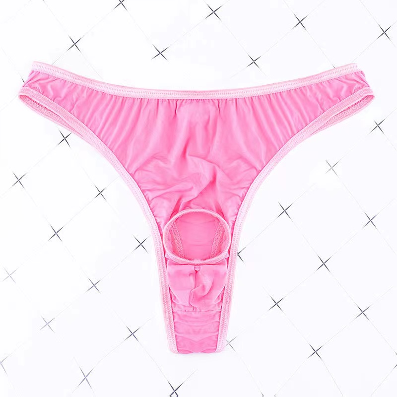 Men's Open Low-Rise Ice Silk Thong