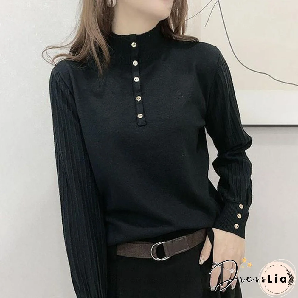 Half-neck Sweater Women's Loose-fitting Foreign-style Bottoming Sweater