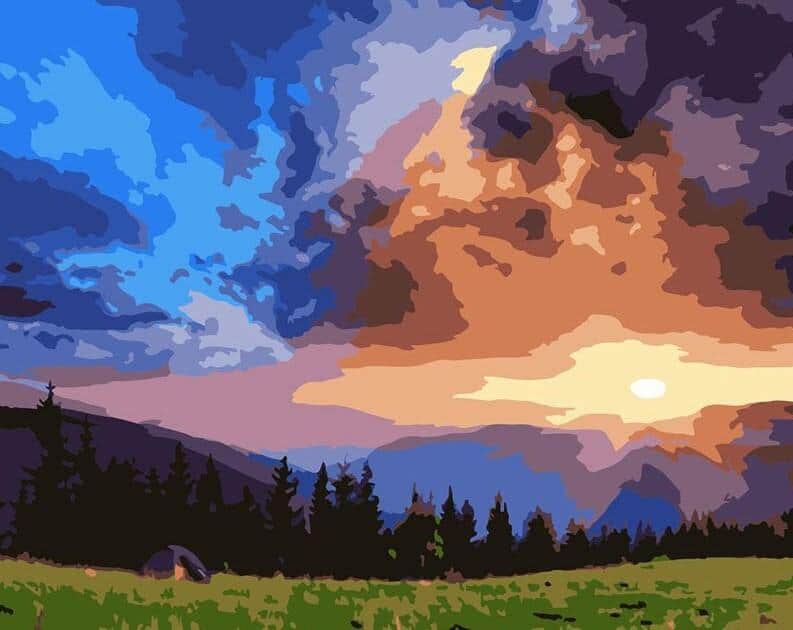 

Mountain Sunset Scenery- Paint By Numbers - 40*50CM, 501 Original
