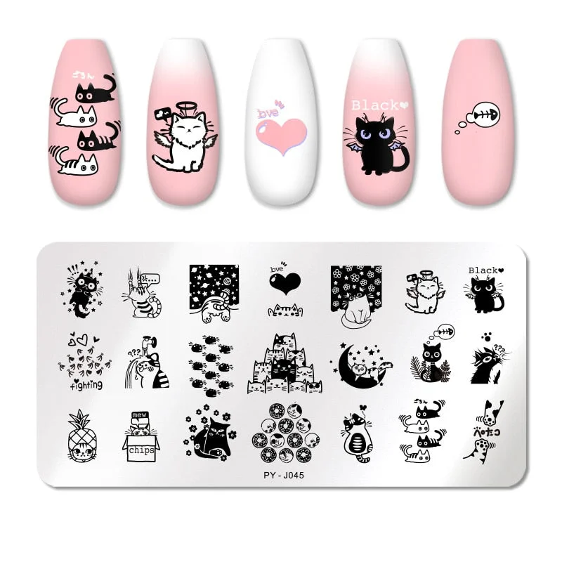 PICT YOU Nail Stamping Plates Christmas Festival Geometric Striped Line Natural Nail Art Stamping Plate Stencil Stainless Steel-Nail Inspo