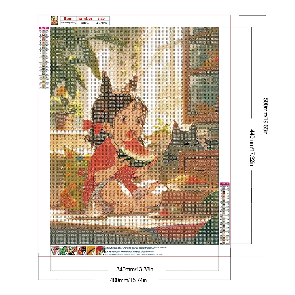 Diamond Painting - Full Round Drill - Child Eating Watermelon(Canvas|40*50cm)