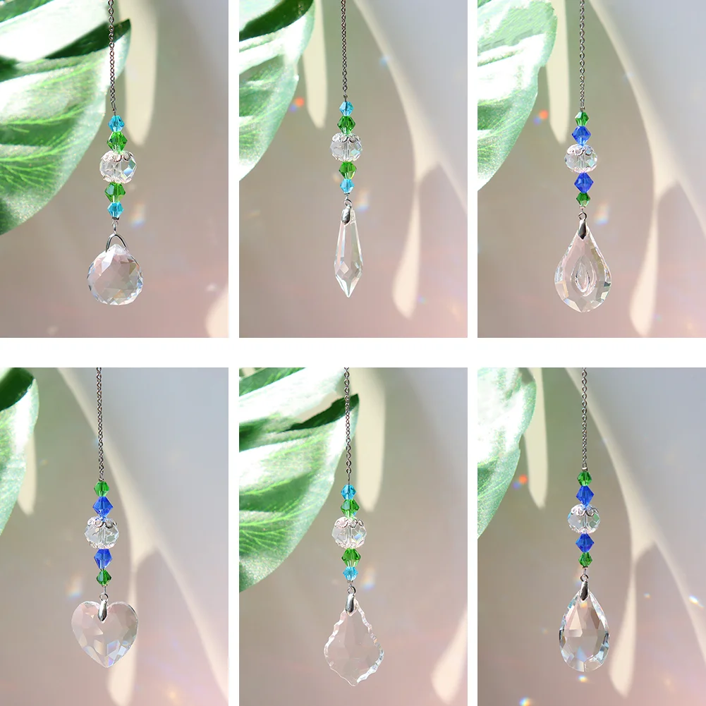 DIY Crystal Glass Clear Chandelier Pendant Faceted Prism Part Hanging Decor
