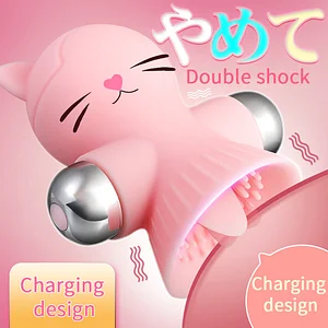 Vibrating Breast Clips with Sucking and Massaging Function for Female Stimulation Cute cat shape design Sex toys