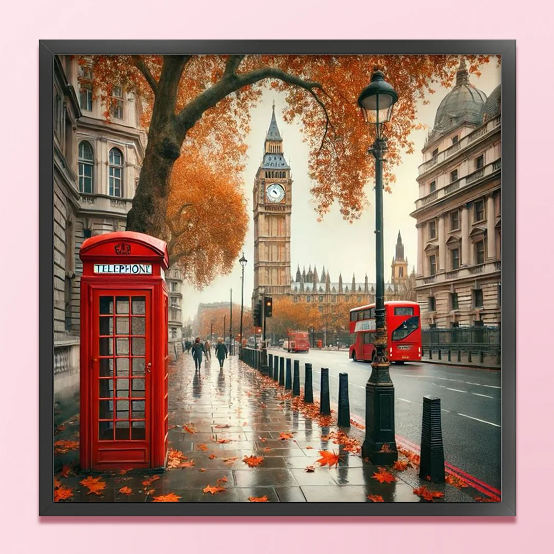 Street Scene Castle Full 14CT DIY Counted Cross Stitch Kits Home Decor 40x40cm