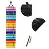 24 Compartments Vinyl Storage Organizer with 2 Hooks and 1 Hanging Straps Craft Vinyl Storage Rack for Diamond Art Painting Kits (Gray)